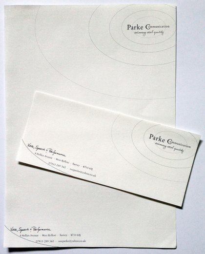 Parke Communication – brevpappir og vedhæfteslip